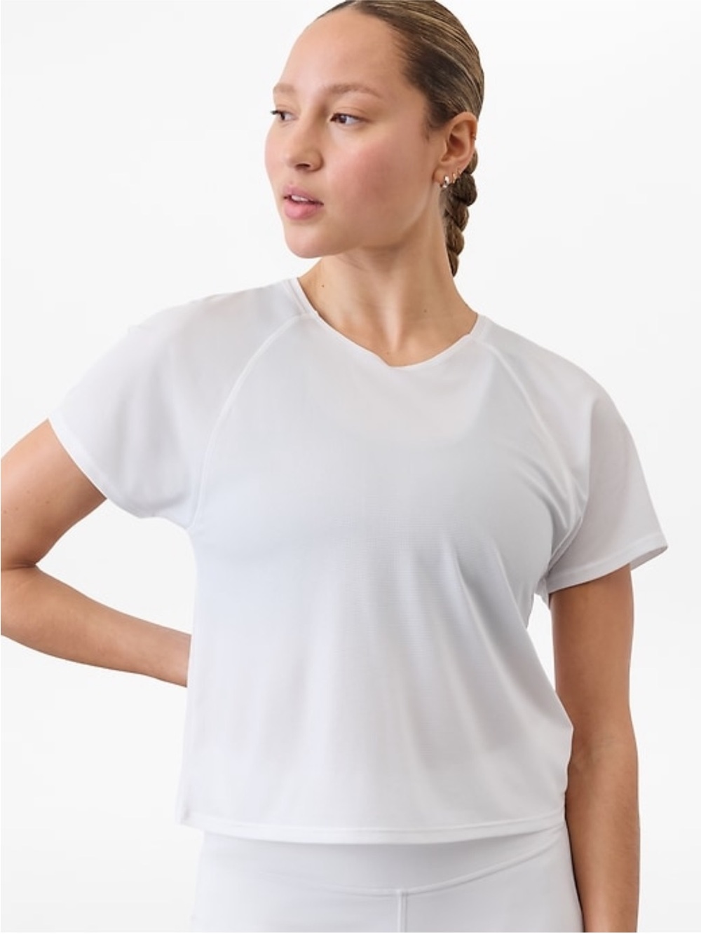 Athleta Grid Knit Tee | Size L